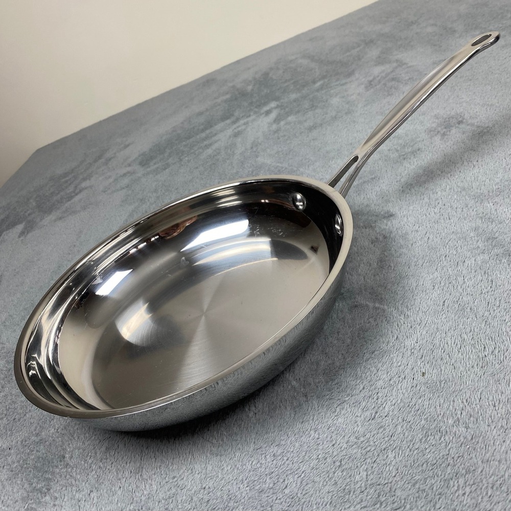 Cuisinart 10" Skillet Silver Stainless Steel Chef Classic 722-24 Pan - No Lid